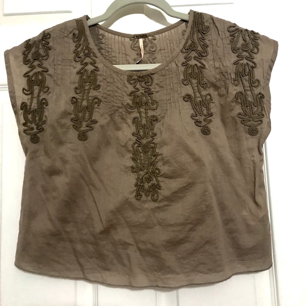 Free people semi-sheer cropped top in XS
